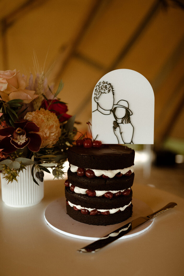 Kiara & James Wedding - cake topper